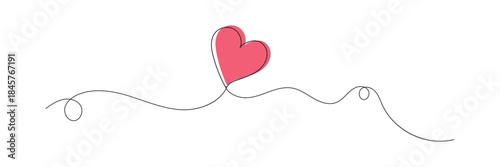 Continuous Line Heart Symbol of Love and Romance. Minimal Continuous Line Heart Love Concept. Single Continuous Line Heart Love Concept. love, emotion, affection, romance.