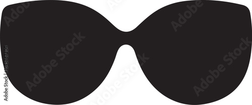 Black Sunglasses with Distinctive Bridge on White Background also transparent background lenses