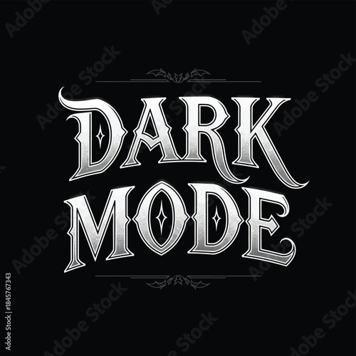 Dark mode text in elegant Gothic style on black background