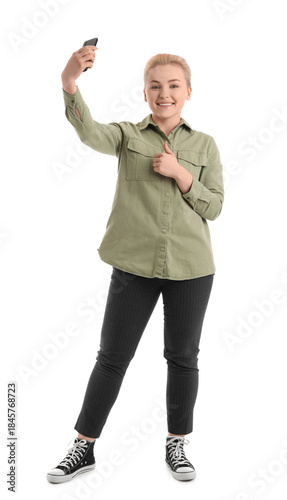Young woman with mobile pho...