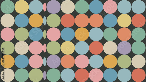 Vibrant colorful dots pattern on dark background