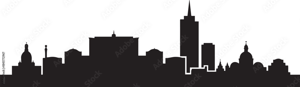 Obraz premium Bucharest Skyline. design Vector black silhouette