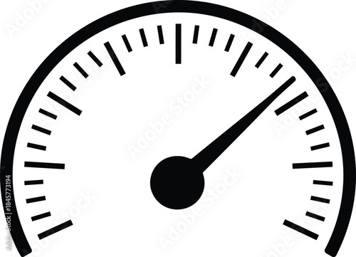 Blank speedometer with mph meter and measurement gauge indicating speed and blank gauge panel indicating status at intermediate level