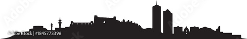 Erbil city skyline. design Vector black silhouette