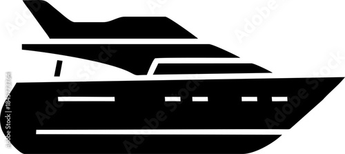 A Luxury Yacht Boat Silhouette 
