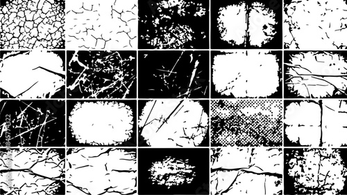 Collection of various black and white textures and patterns