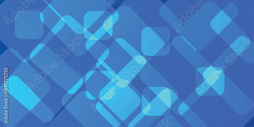 Abstract blue background with glowing geometric lines. Modern blue gradient square shape design. Futuristic technology concept