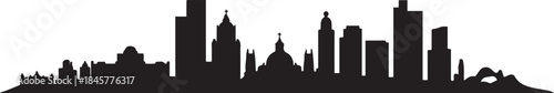 Hermosillo skyline silhouette with Mexico city. design Vector black silhouette