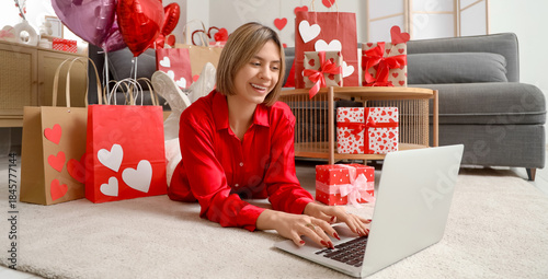 Beautiful woman with laptop...