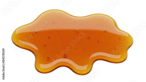Fotografija Golden honey puddle isolated PNG, sweet amber liquid spill on transparent backgr