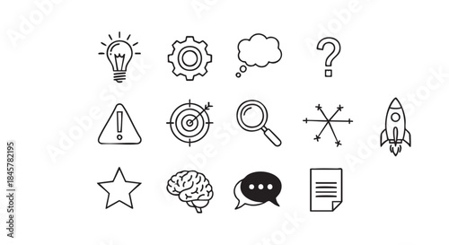Set of business and strategic planning icons for websites and designs