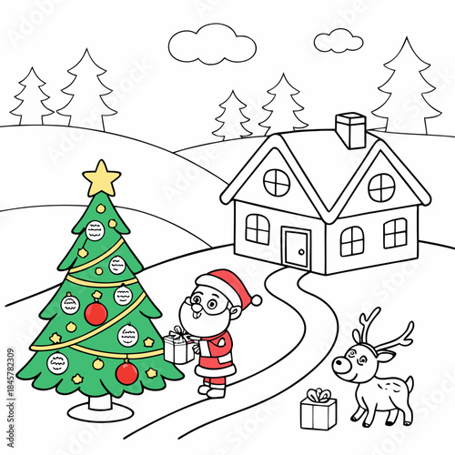 Christmas coloring page for adults