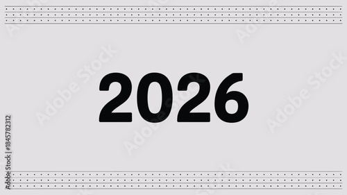 Futuristic date concept with 2026 in bold modern design