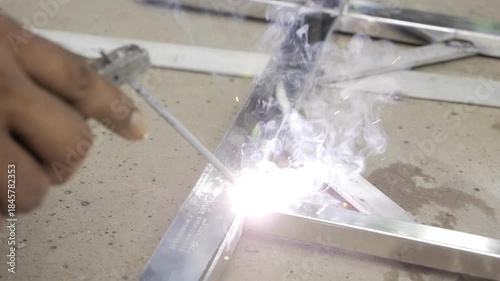 Expert Welder in Action - Crafting Steel with Precision