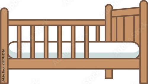 Wooden Baby Crib with Mattress