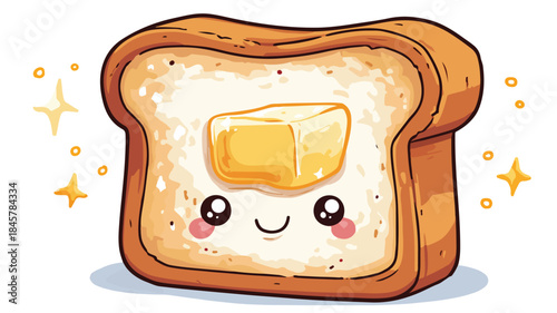 Delicious Vector Illustration of Toast with Butter - Professional Food Photography