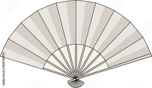 Traditional White Folding Fan