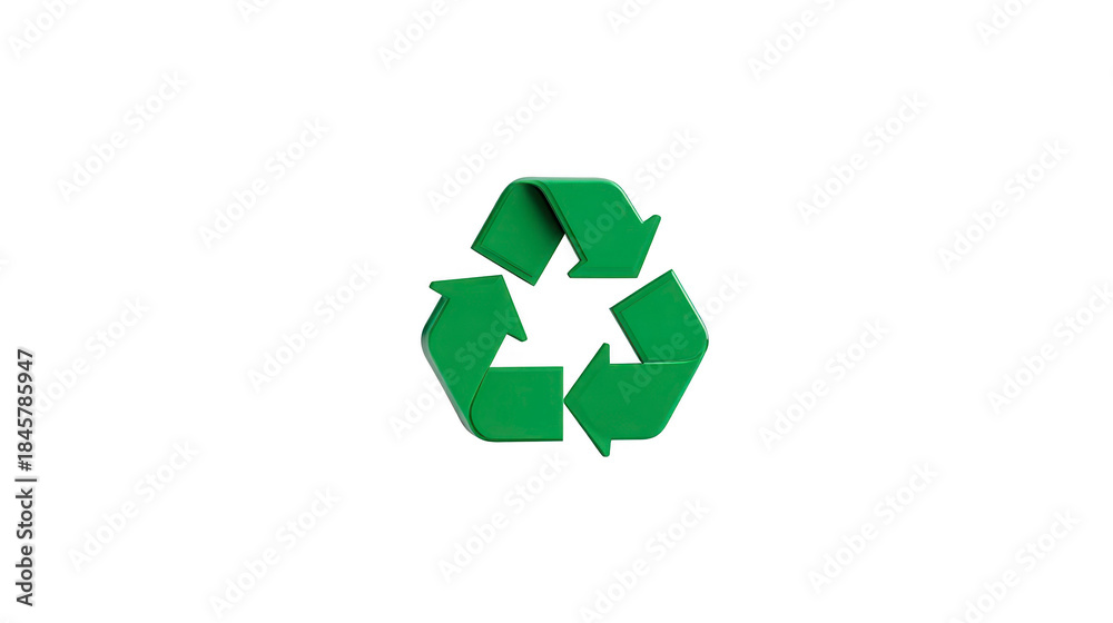 Obraz premium Green recycle symbol with three arrows forming triangle, representing sustainability, eco friendly practices, and environmental conservation on transparency background