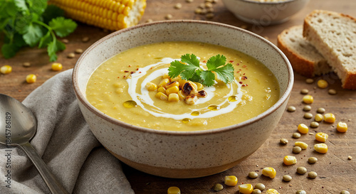 creamy Corn, Coconut & Lentil Chowder 