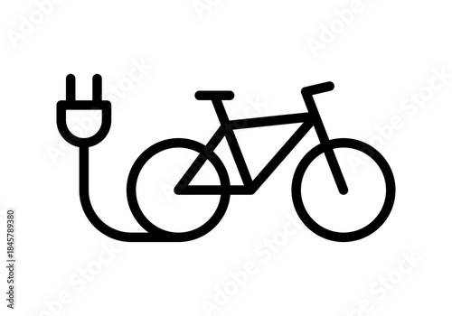 Electric bicycle charging icon
