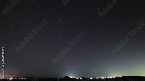 Wide Shot of Geminids Meteor Shower over Mojave Desert