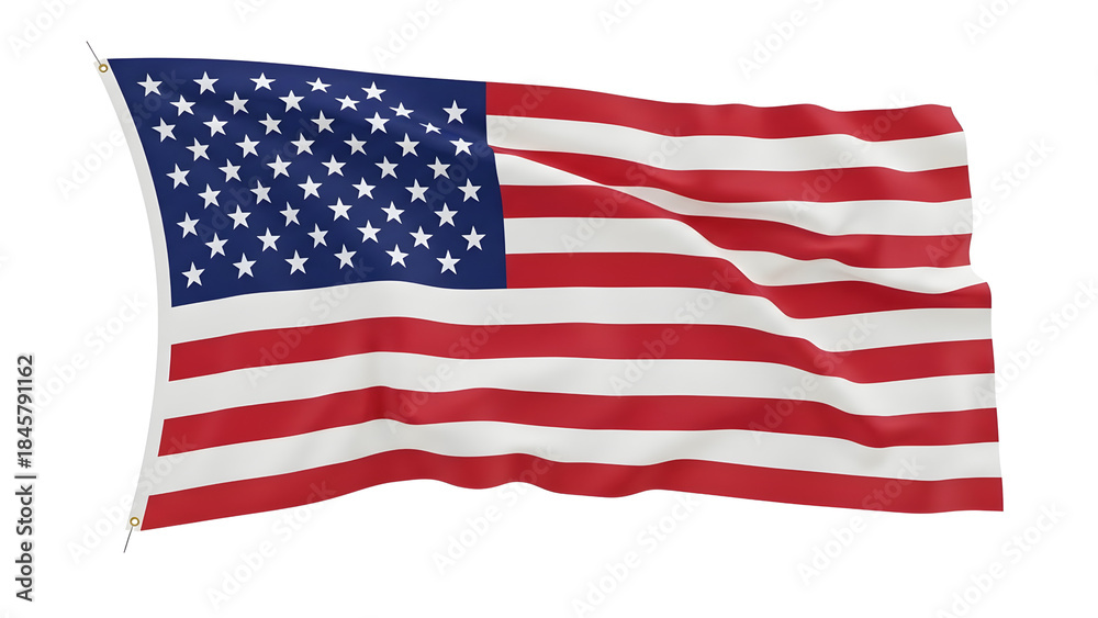 Obraz premium Waving American Flag Isolated on Black Background
