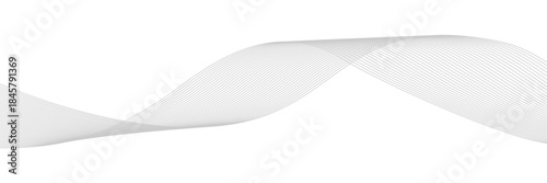 Smooth flowing curves form dynamic abstract composition. Grey ribbons on white backdrop. Modern vector graphic for digital presentations and contemporary business templates.