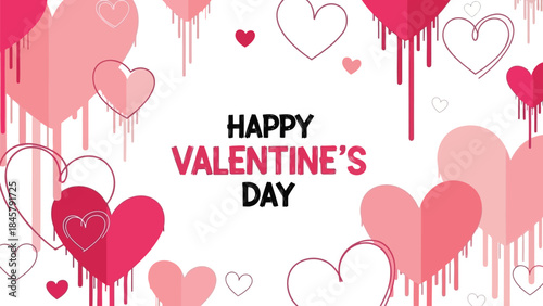 Vibrant valentine's day illustration with colorful hearts on white background for love greeting