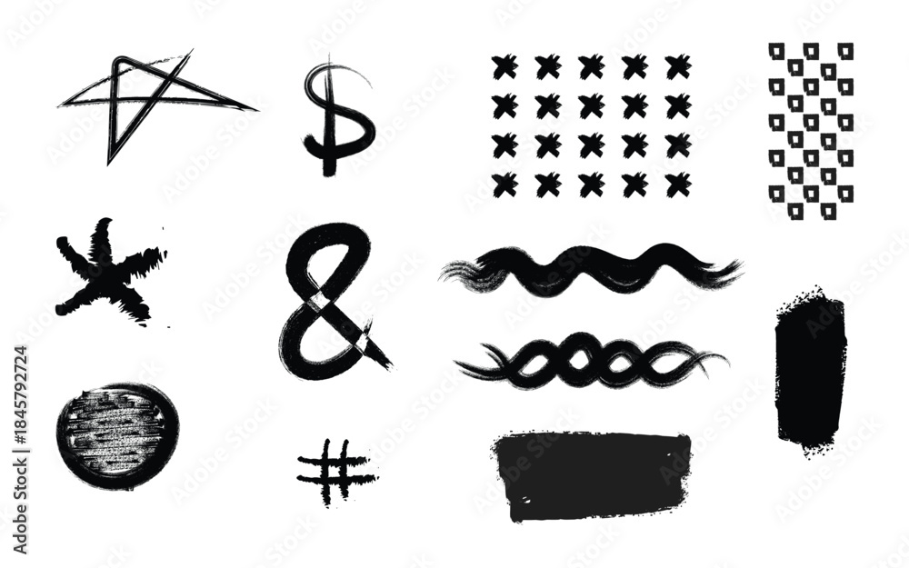 Obraz premium Collection of various symbols and icons