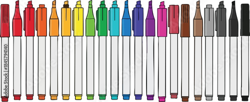 Collection of Colorful Markers Art Supplies for Creative Projects