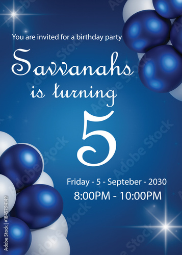 Birthday Invitation Design with Bright Colorful Party Theme