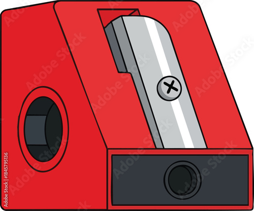 Red Pencil Sharpener Illustration Sharpening Tool for Art & Design Projects