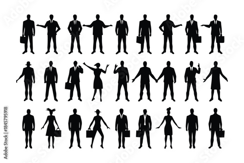 Business People Silhouettes Collection Set