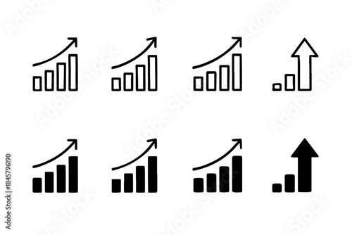 Growth and progress icons collectionGrowth and progress icons collection
