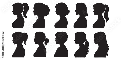 vector silhouettes of woman