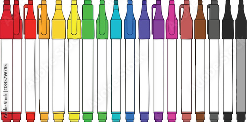 Vibrant Array of Markers Colorful Selection for Creative Projects