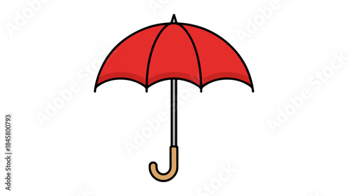 simple red umbrella vector illustration isolated on white