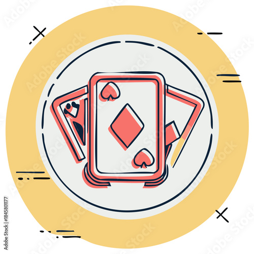 Vibrant playing cards illustration for casino games gambling and entertainment concept design