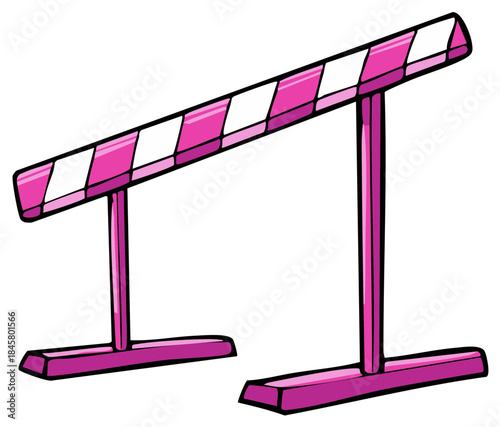 Pink cartoon style hurdle for athletic sport and competition