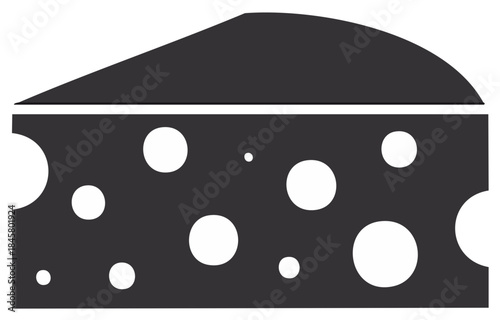 Wedge of Swiss Cheese Graphic Icon Simple Vector Illustration