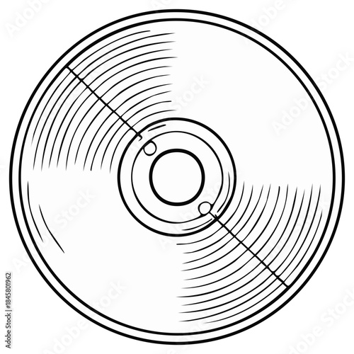 Vintage Vinyl Record with Grooves and Center Label