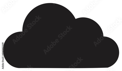Stylized Cloud Shape Weather Element Isolated Graphics Sign Vector Silhouette