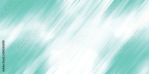 Vibrant Teal and White Diagonal Brush Stroke Background with Dynamic Texture and Copy Space abstract