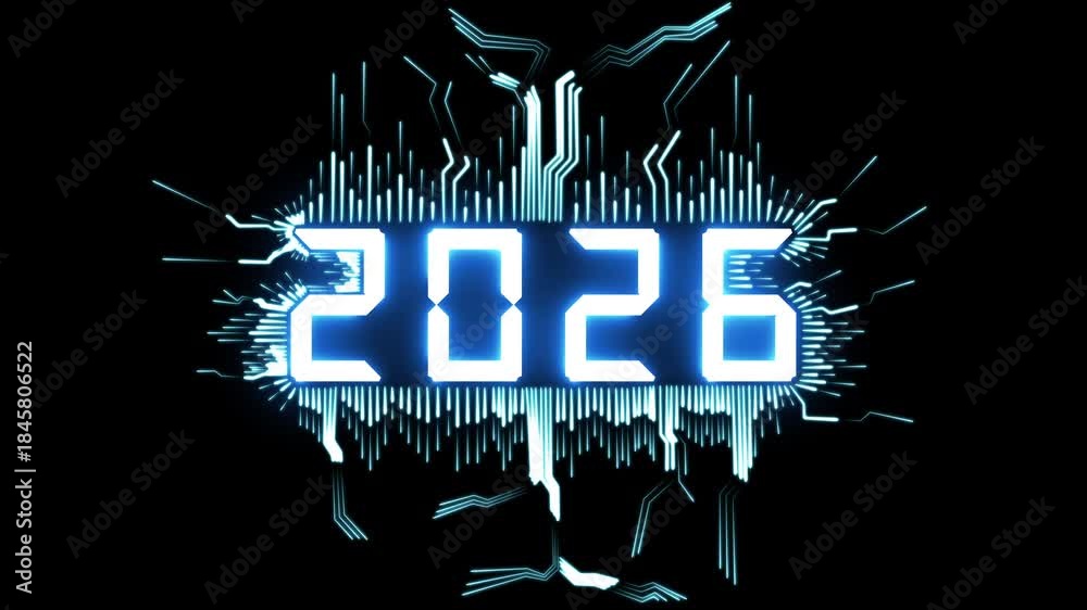 2026 Neon Line Text Abstract 2026 Neon Text Animation Glowing Neon 1000 F 1845806522 