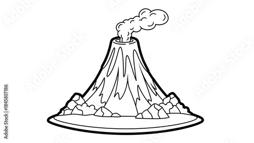 Volcano Erupting Outline A Natural Power Display on Earth's Surface