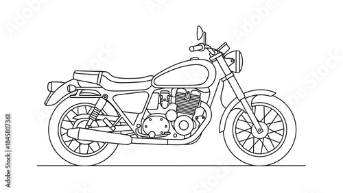 Motorcycle Illustration Classic Design for Transportation and Adventure
