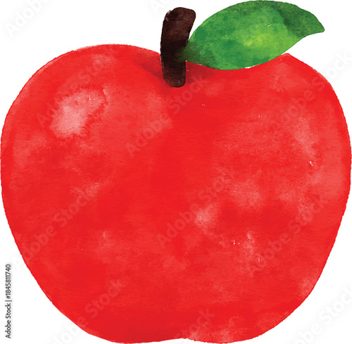 Watercolor illustration of an apple