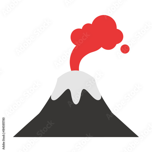 Erupting volcano island icon vector illustration on white background