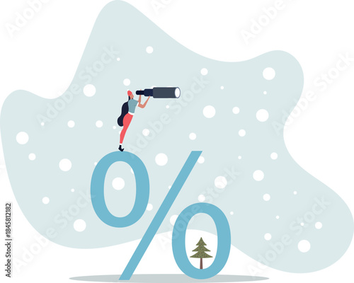 Interest rate forecast, FED and Central bank financial policy, search for investment profit or banking loan payment concept.life and employment of people.