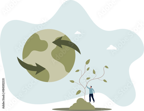 Sustainability in renewable resources as eco tree forestation .Recycling and reusing organic clean wood materials.life and employment of people.